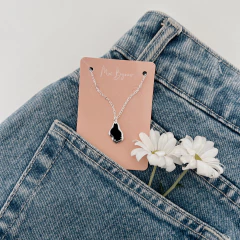 colar organic black banhado a prata