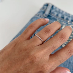 anel liso regulável banhado a prata - comprar online