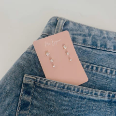 trio de brincos ponto de luz banhado a ouro