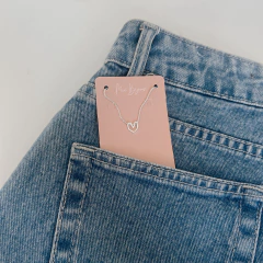 colar coração geométrico banhado a prata