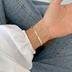 pulseira fita banhada a ouro