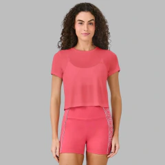 T-Shirt Cropped Essentials Rosa Camelia Allto Giro