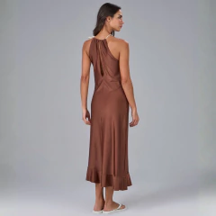 Saida Drapeada Glam Marrom Espresso Alto Giro na internet