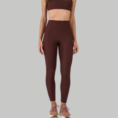 Legging Rib Glow Vermelho Rubro Alto Giro