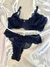 Conjunto de Lingerie em Renda Azul Marinho Sutia sem bojo e aro - Jasmine - comprar online