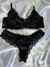 Conjunto de Lingerie em Renda Preto Sutia sem bojo e aro - Yah