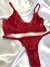 Conjunto de Lingerie em Renda Vermelho Sutia sem bojo e aro - Helô
