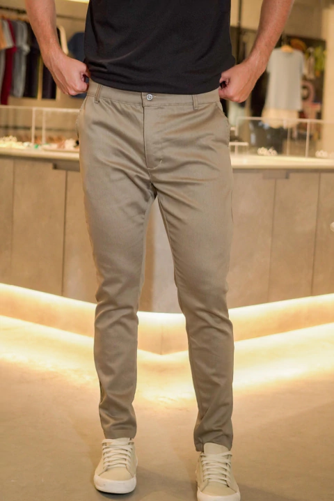 CALÇA ACETINADA CAQUI - comprar online