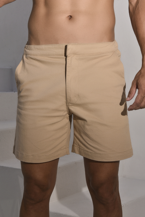 BERMUDA SARJA ALFAIATARIA BEGE - comprar online