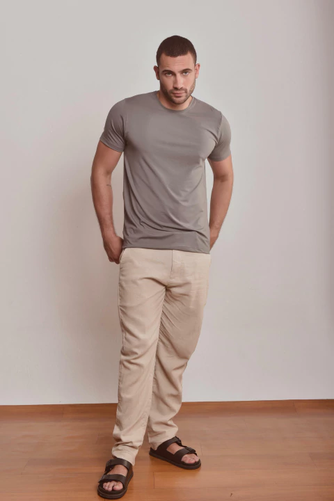 CALÇA LINO BEGE - comprar online