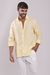 CAMISA PURO LINHO AMARELA MANGA LONGA