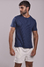 T-SHIRT TRICOT AZUL MARINHO - comprar online