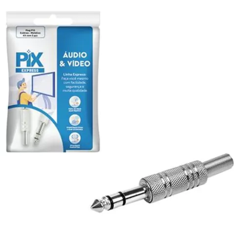 PLUG P10 ESTEREO - METALICO - KIT COM 2 PLUGS 062-1750HC