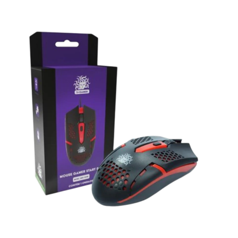 MOUSE GAMER START 2.0 PRETO E VERMELHO 015-0088