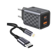 CARREGADOR USB-C/LIGTH 3.0A 33W PRETO CRG-224 IOS - PrecisaShop