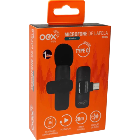 MICROFONE DE LAPELA S/ FIO TYPE-C - MK306