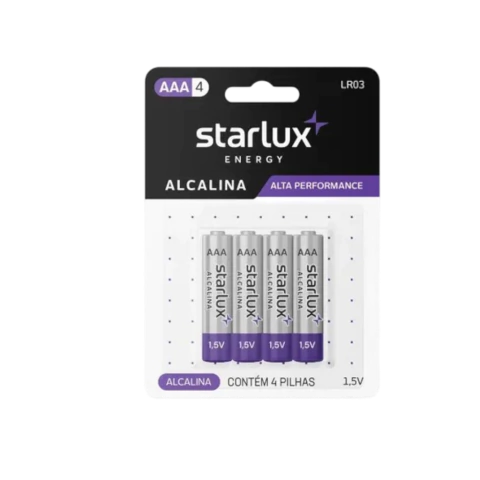 PILHA STARLUX ENERGY AAA C/ 4 UNDIADES