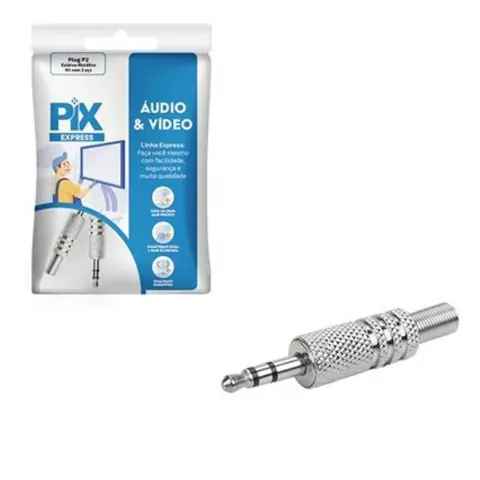 PLUG P2 ESTEREO - METALICO - KIT COM 2 PLUGS 062-5002HC