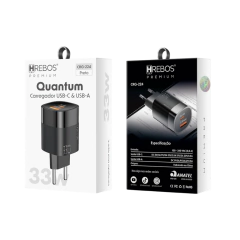 CARREGADOR USB-C/USB-C 3.0A 33W PRETO CRG-224
