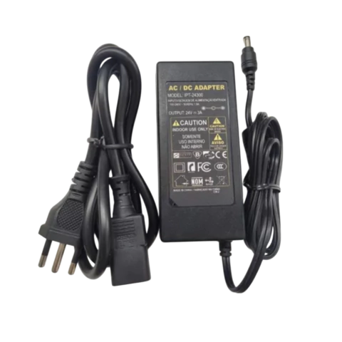 FONTE CHAVEADA 24V 3A BIVOLT AUTOMATICO PLUG P4