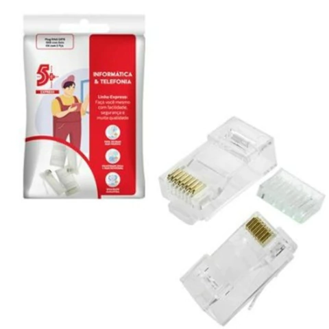 KIT 5 PEÇAS RJ45 CAT6 8 X 8 C/GUIA 062-0052HC