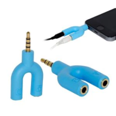 ADAPTADOR P3 MACHO X 2 P2 FONE E MICROFONE AZUL - comprar online