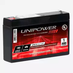 BATERIA SELADA 6V 7,2AH UP672 UNIPOWER - comprar online