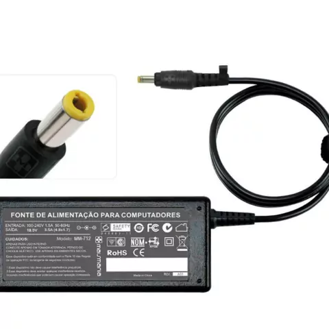 FONTE PARA NOTEBOOK 18.5V 3,5A 4.8 X 1.7 MOD712