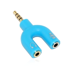 ADAPTADOR P3 MACHO X 2 P2 FONE E MICROFONE AZUL na internet