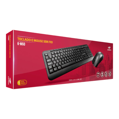 KIT TECLADO E MOUSE SEM FIO K-W60BK C3TECH