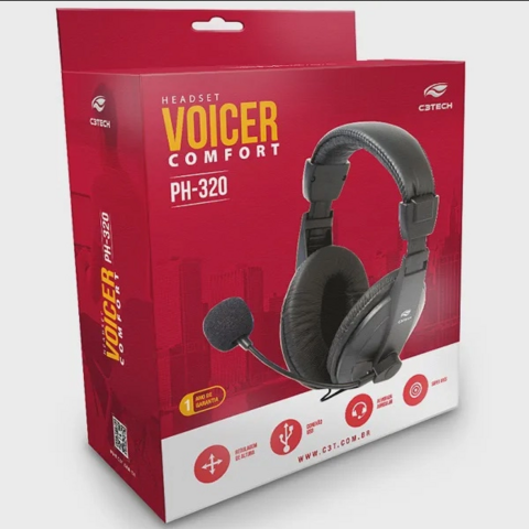 FONE DE OUVIDO USB VOICER PH-320BK