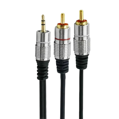 CABO P2 STEREO X 2 RCA GOLD METAL, 1,8M, CBRC0021