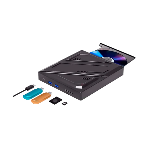 LEITOR GRAVADOR DE CD EXTERNO USB 2.0 USB-C ENTRADA USB / SD / MICRO SD