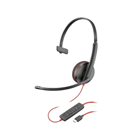 HEADSET POLY BLACKWIRE 3210 MONO USB-C ADAPT.USB-A
