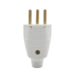 PLUG TOMADA ENERBRAS 071-EB MACHO 2 POLOS + TERRA 10A BRANCO