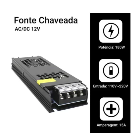MINI FONTE COLMEIA 12V/15A 110/220