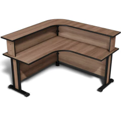 BALCÃO ATENDIMENTO NOGAL/PRETO 1200X1200X1100 LI-46