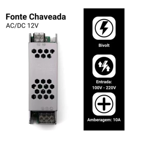 MINI FONTE COLMEIA 12V/10A 110/220