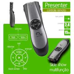APRESENTADOR DE SLIDES COM LASER POINT AC164 MULTILASER - comprar online