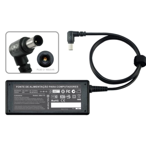 CARREGADOR P/ NOTEBOOK 16V 4A 6.5X4.4 SV PCGA MOD170 MAISMANIA