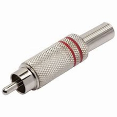 PLUG RCA 6MM NIQUEL - VERMELHO
