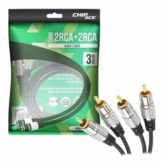 CABO 2 RCA X 2 RCA PLUG METAL FITZ 3 METROS 018-0741 - comprar online