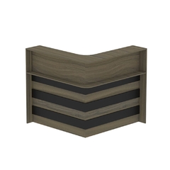 BALCÃO ATENDIMENTO NOGAL/PRETO 1200X1200X1100 LI-46 - comprar online
