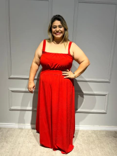 Vestido Feminino Longo em Duna Alça Larga