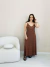 Vestido Feminino Longo com Fendas em Malha - comprar online