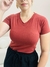 Blusa Feminina Gola V em Viscolycra