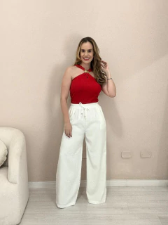 Blusa Feminina Frente Única Canelada Ribana com Botton - comprar online