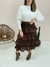 Saia Feminino Plissada Midi em Camadas - Boutique Qbonita Pina