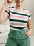 Blusa Feminina Gola Redonda em Viscolycra Listrada - comprar online