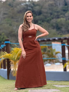 Vestido Feminino Longo Amarant Recorte Busto - comprar online